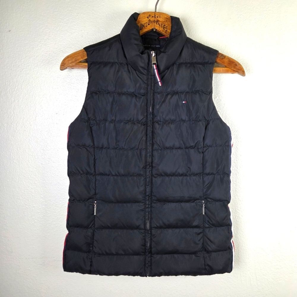 Women's Tommy Hilfiger Zip Up Black Down Feather Puffer Vest Size Small